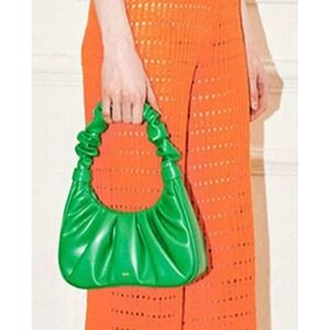 JW‎ PEI Women Vegan Leather Gabbie Ruched Small Scrunched Hobo Bag Sport Green